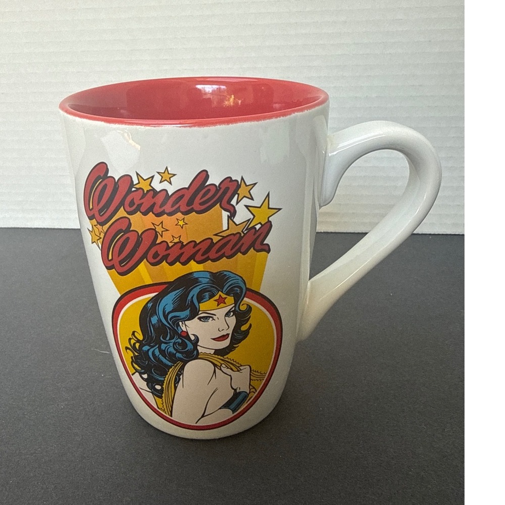 Vandor DC Comics Wonder Woman Coffee Mug Red White Aphrodite Athena Quote 2011